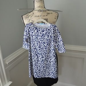 JMcLaughlin Little Girls Navy White Dress 4T VGUC